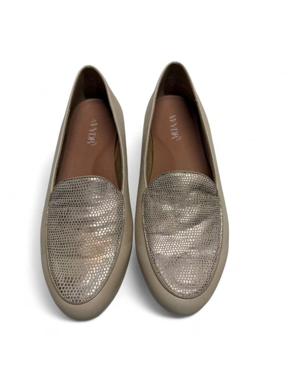 Munro Metallic Faux Snakeskin Loafers Women's 9.5 Wide Office Preppy Career
